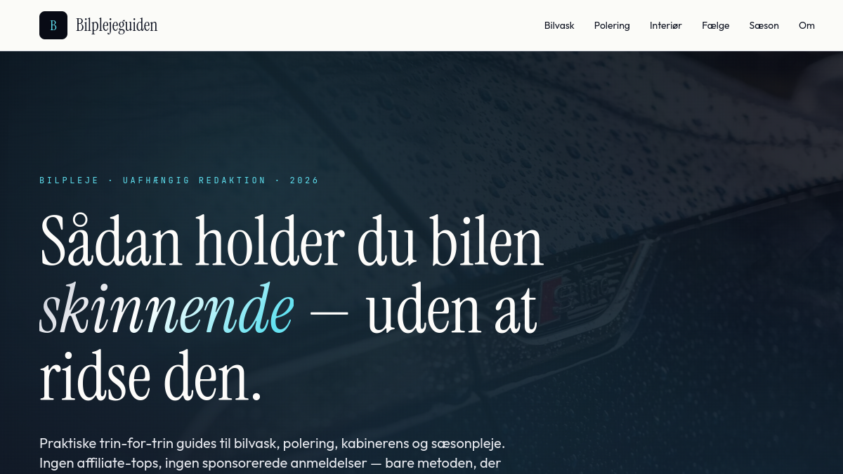 Bilpleje-guiden.dk - screenshot