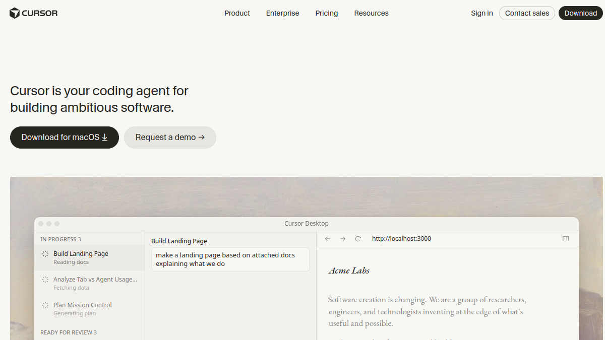 Cursor screenshot