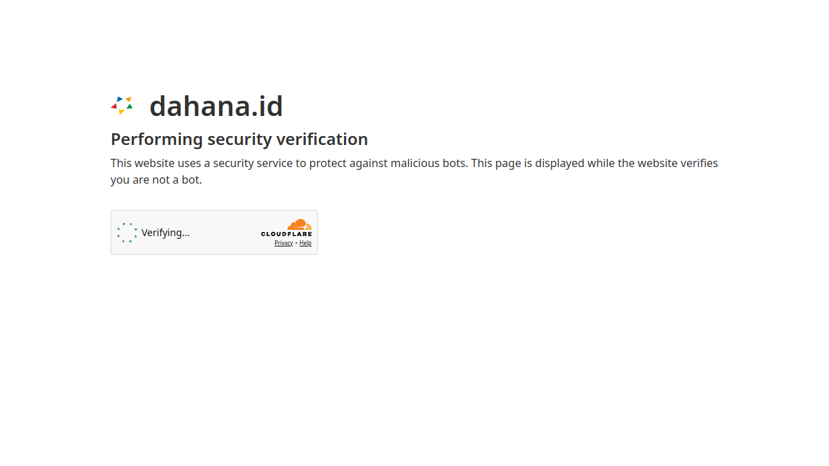 Tampilan website perusahaan Dahana