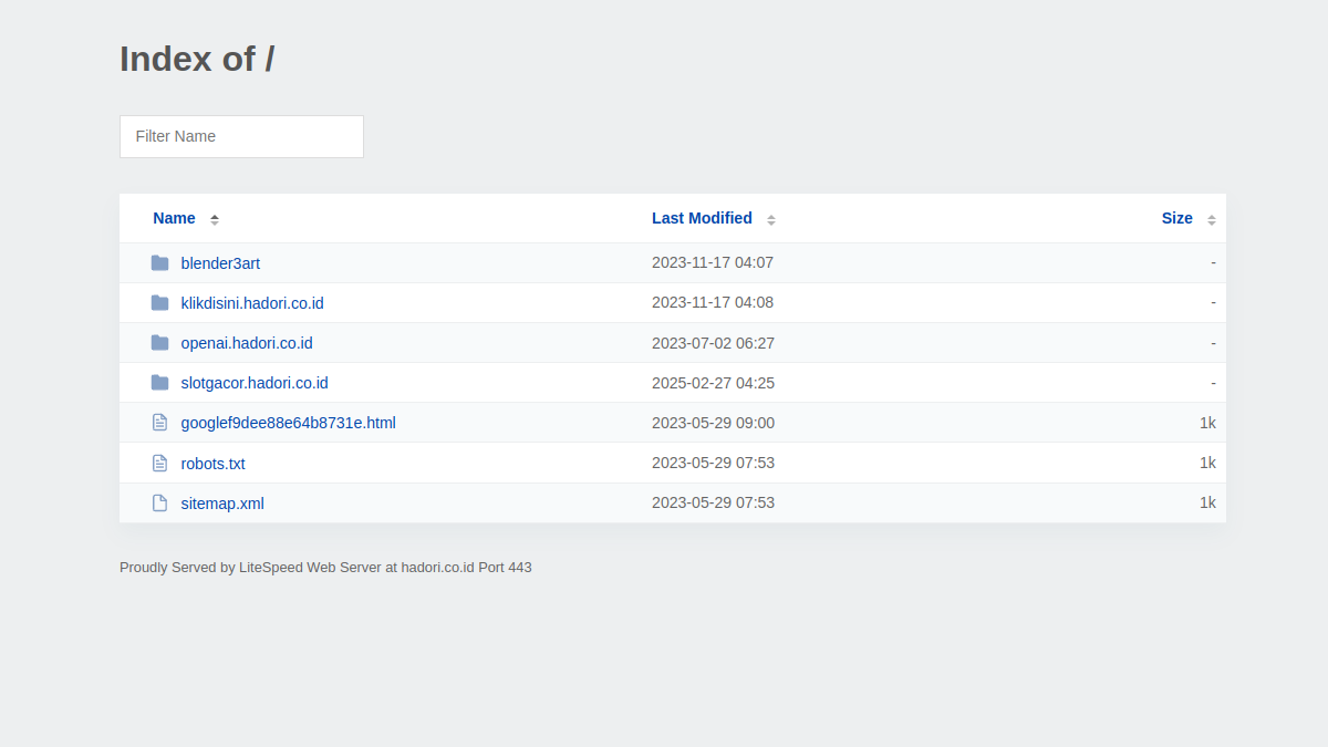 Screenshot website hadori.co.id