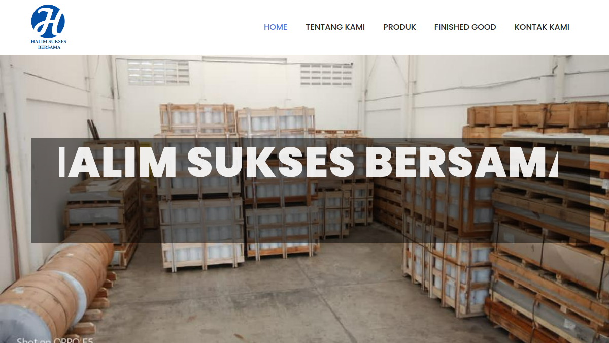 Screenshot website halimsuksesbersama.com