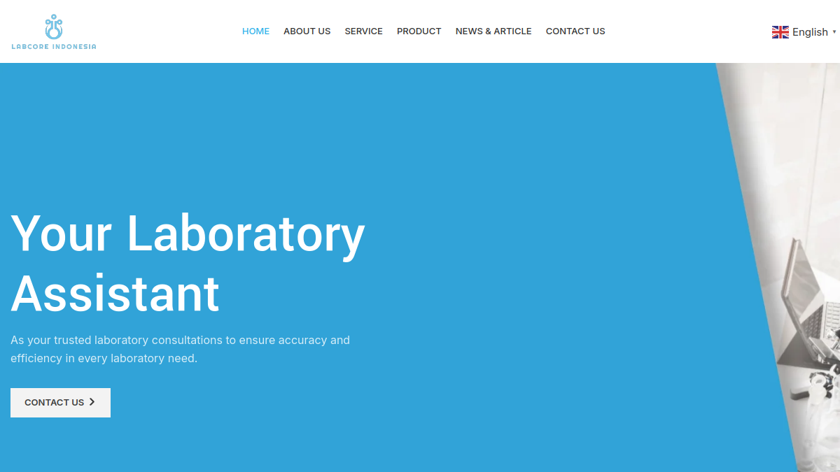 Screenshot website labcore-id.com