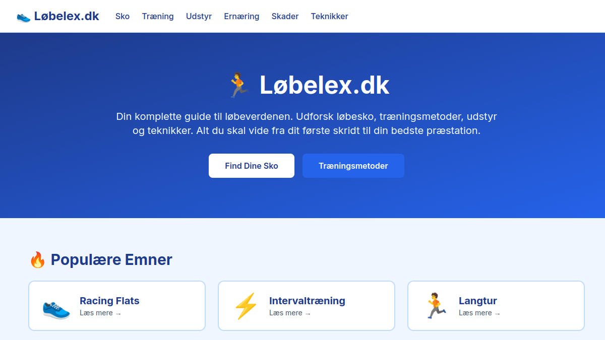 Screenshot af Løbelex