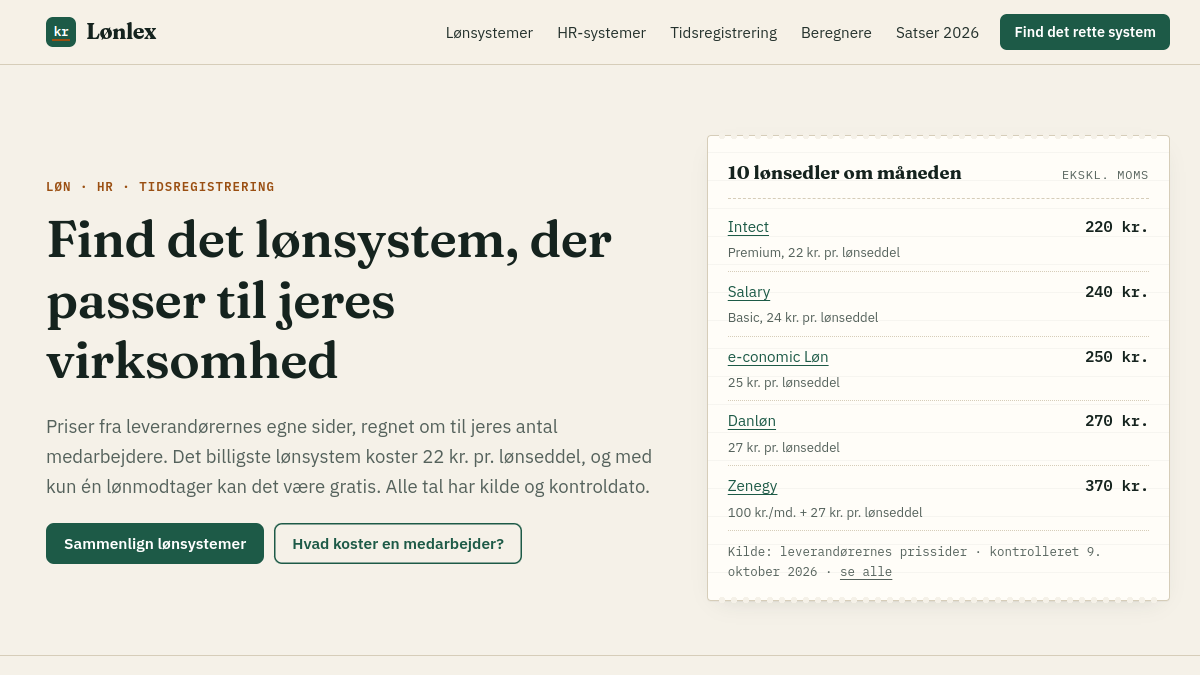 Loensystemguiden.dk - screenshot
