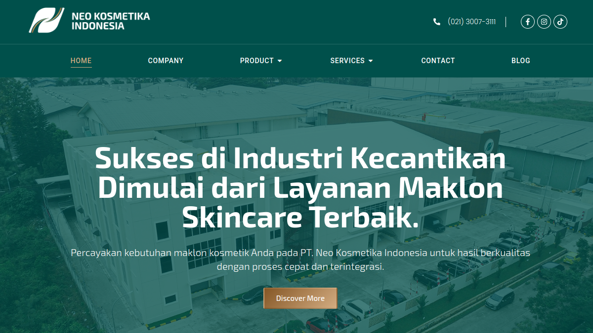 Screenshot website neokosmetikaindonesia.com