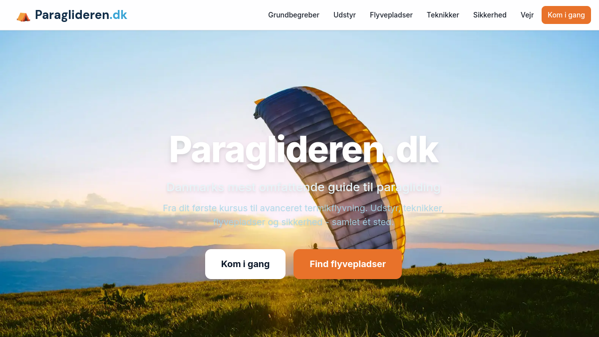 Paraglideren.dk - screenshot