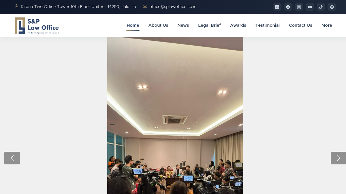 Screenshot website SP Law Office