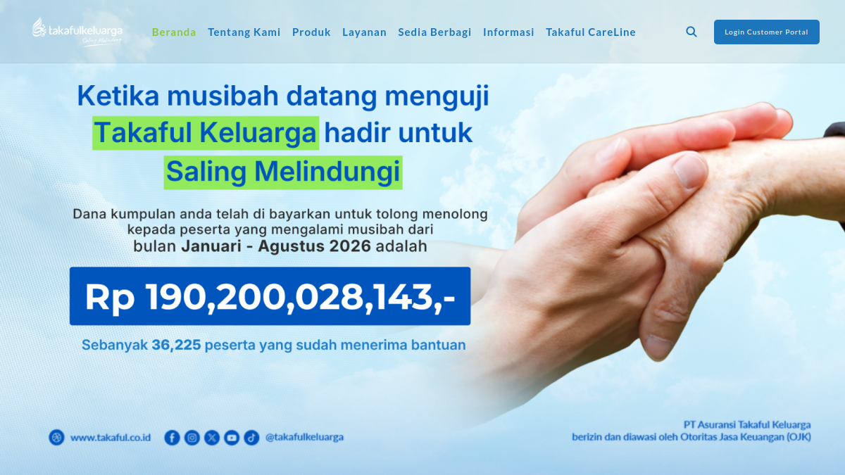 Pratinjau website Takaful Keluarga