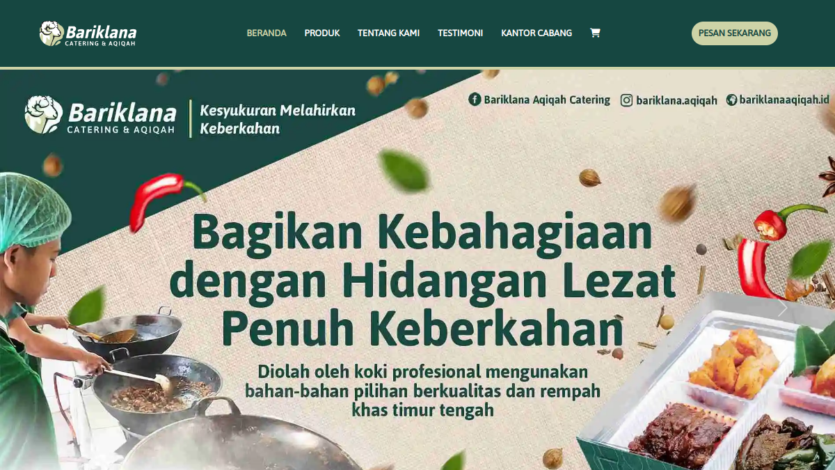 Pratinjau website Bariklana Aqiqah
