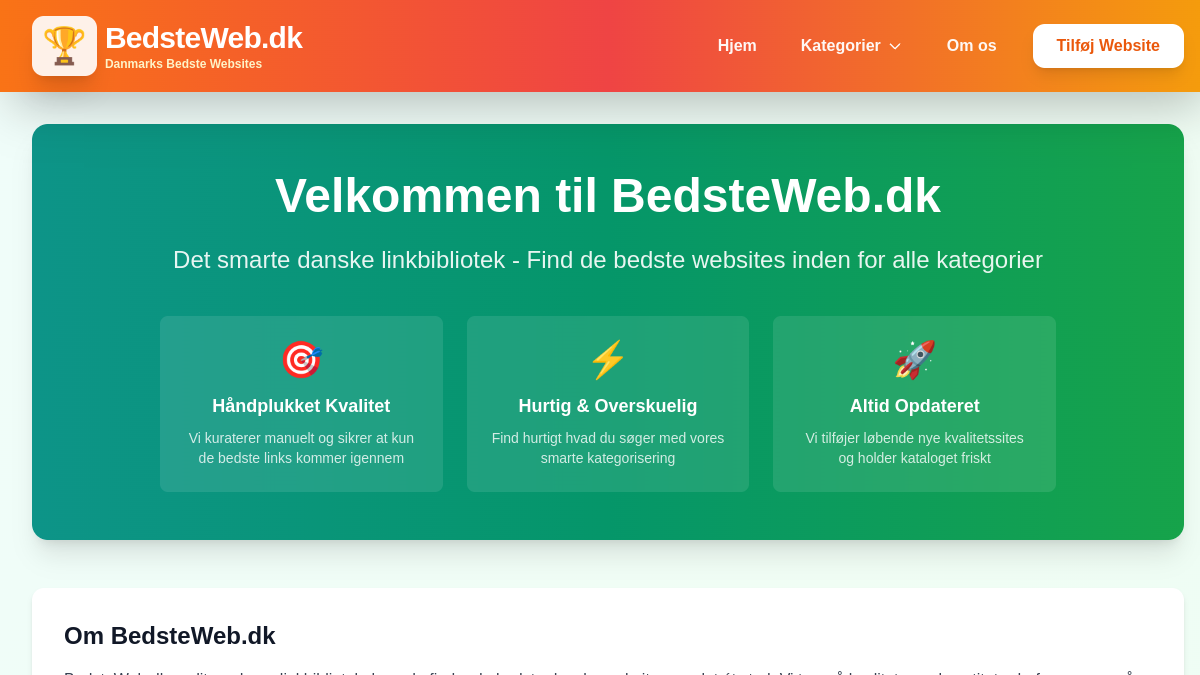 Screenshot af BedsteWeb.dk