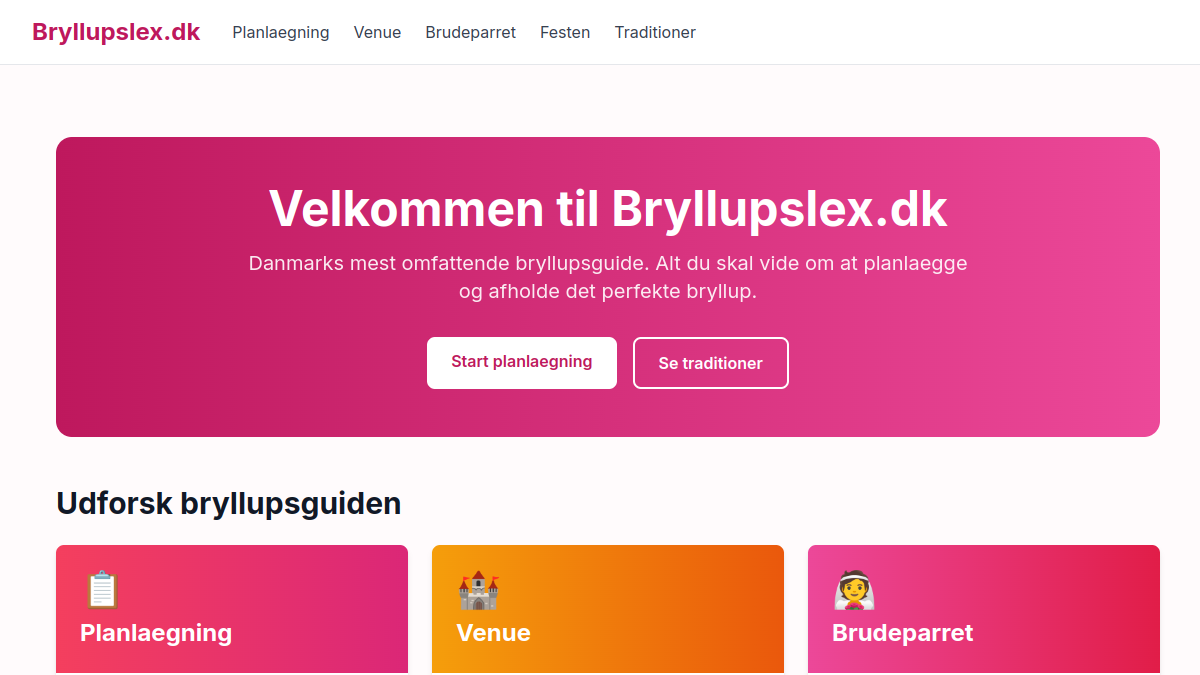 Screenshot af BryllupsLex