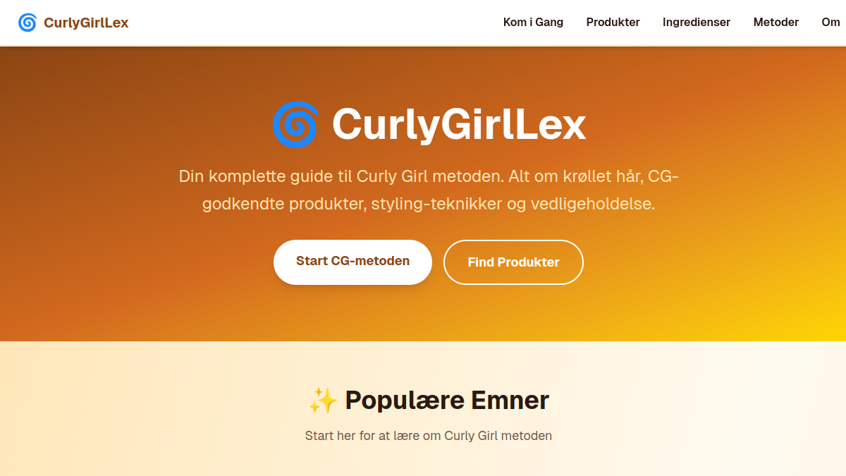 Screenshot af CurlyGirlLex