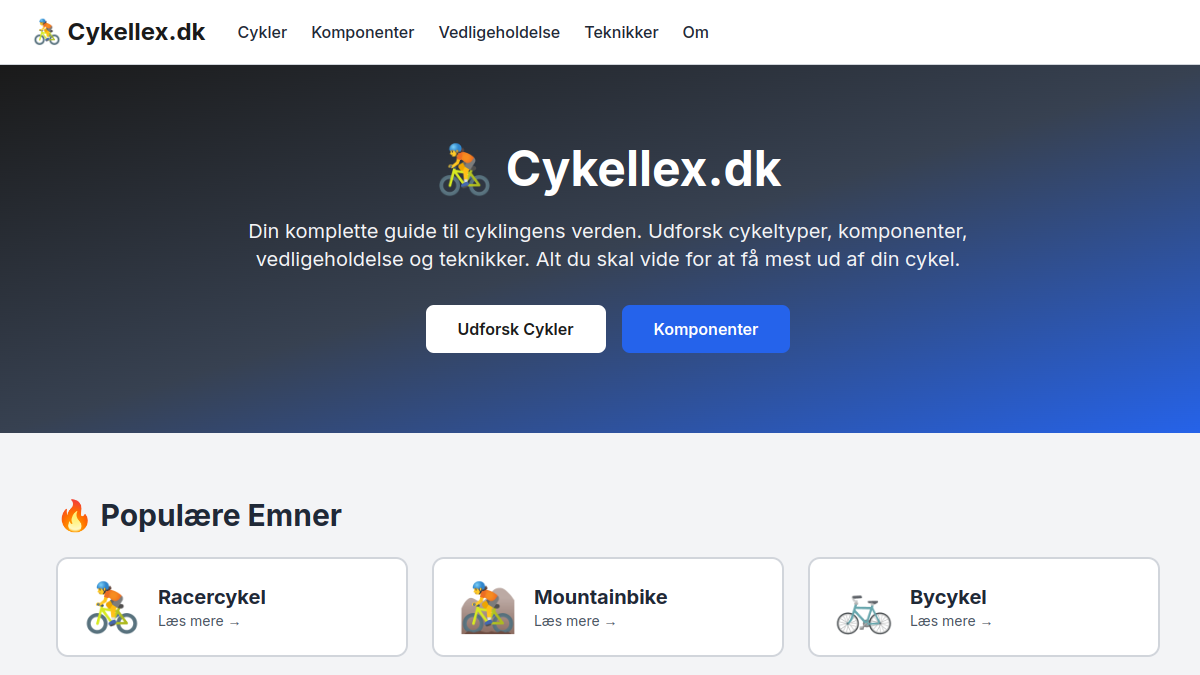 Screenshot af Cykellex
