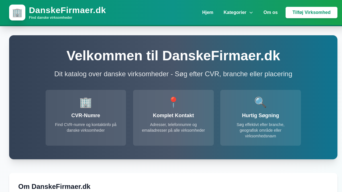 Screenshot af DanskeFirmaer.dk