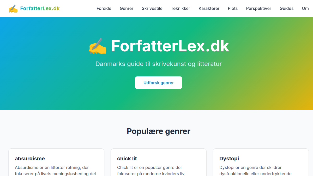 Screenshot af ForfatterLex