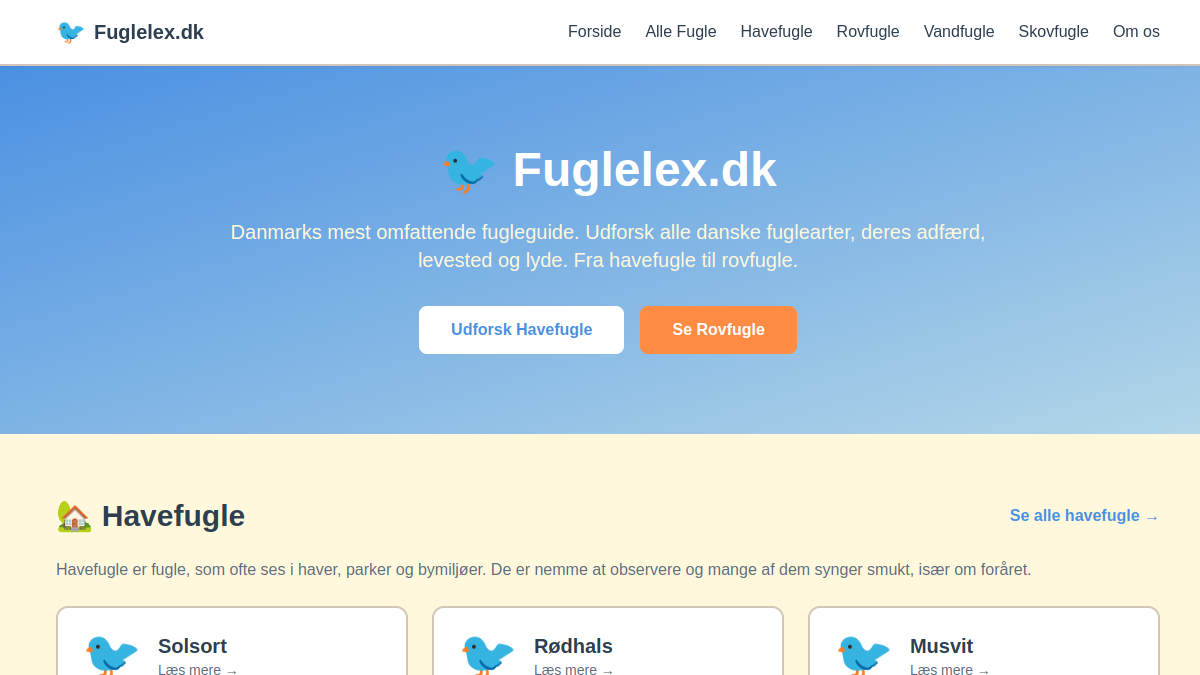 Screenshot af Fuglelex