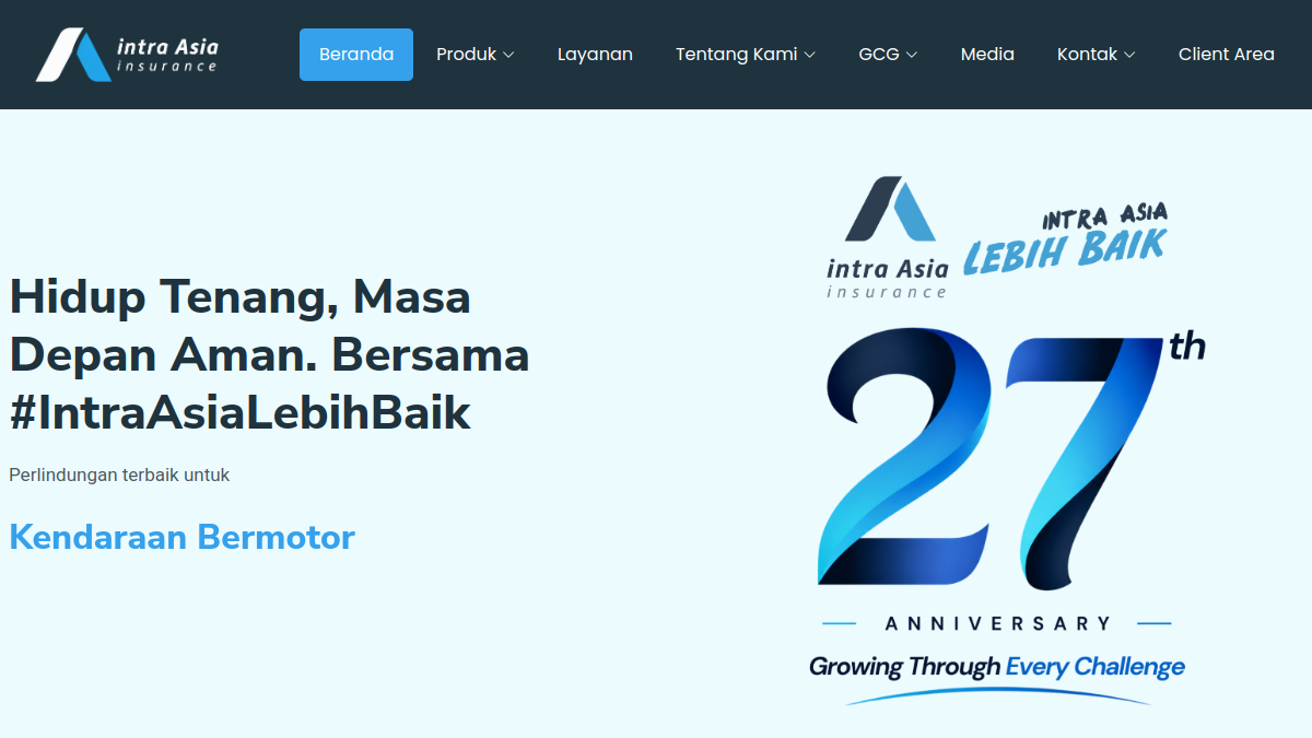 Pratinjau website Asuransi Intra Asia