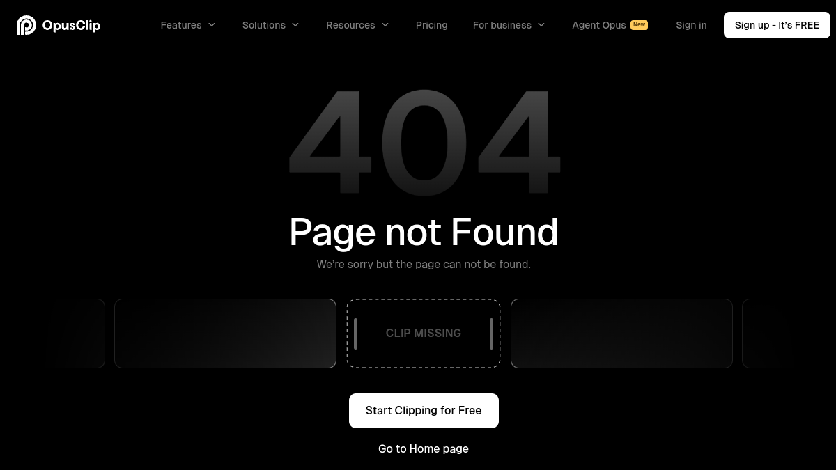 Capture de la page d'accueil d'OpusClip en 2026