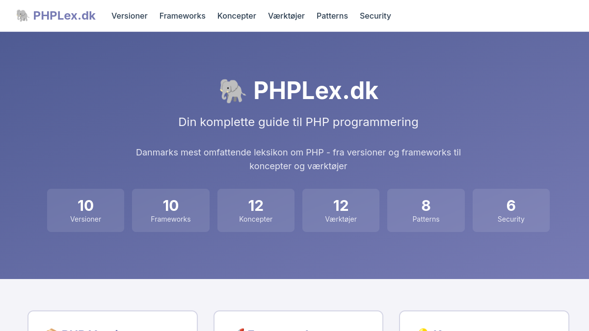 Screenshot af PHPLex