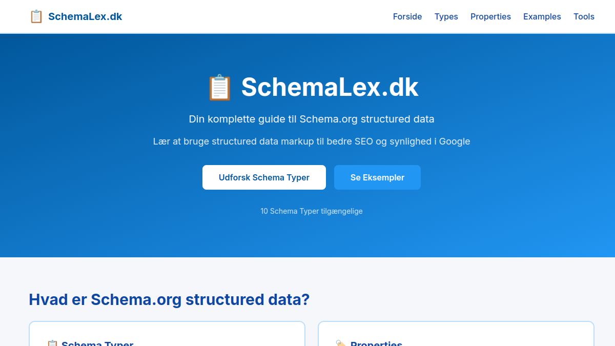 Screenshot af SchemaLex