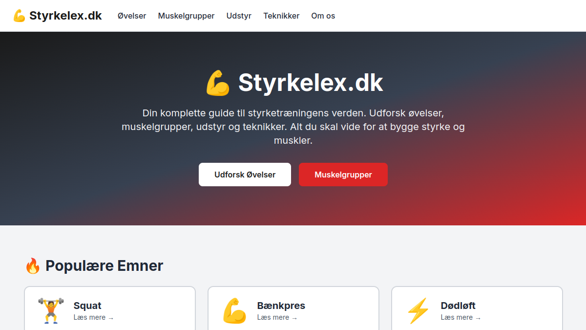 Screenshot af Styrkelex