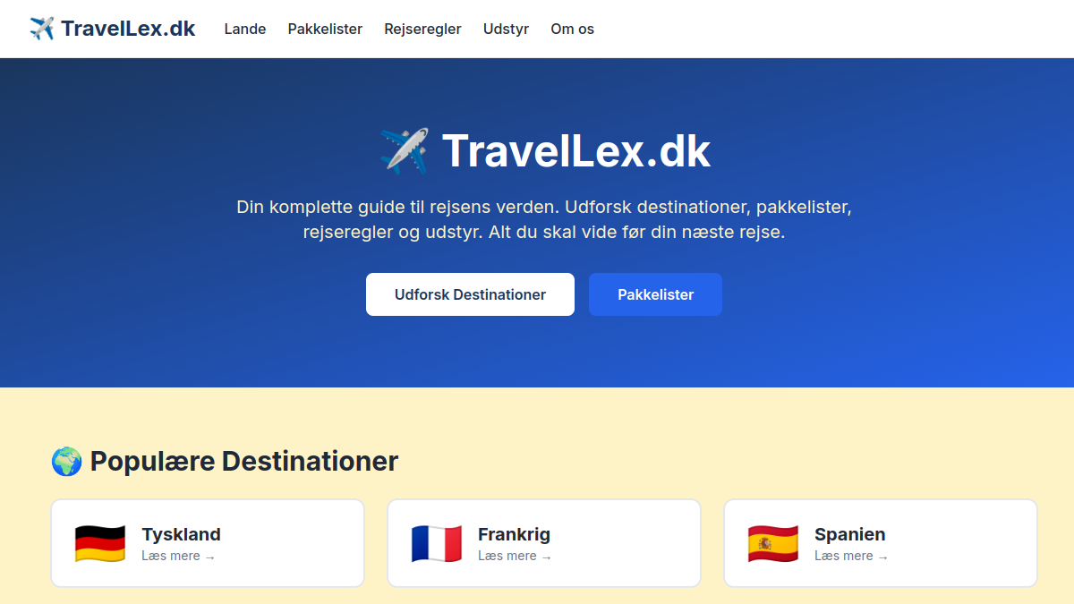 Screenshot af TravelLex