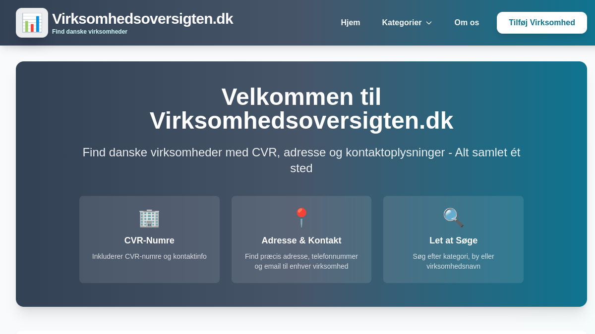 Screenshot af Virksomhedsoversigten.dk