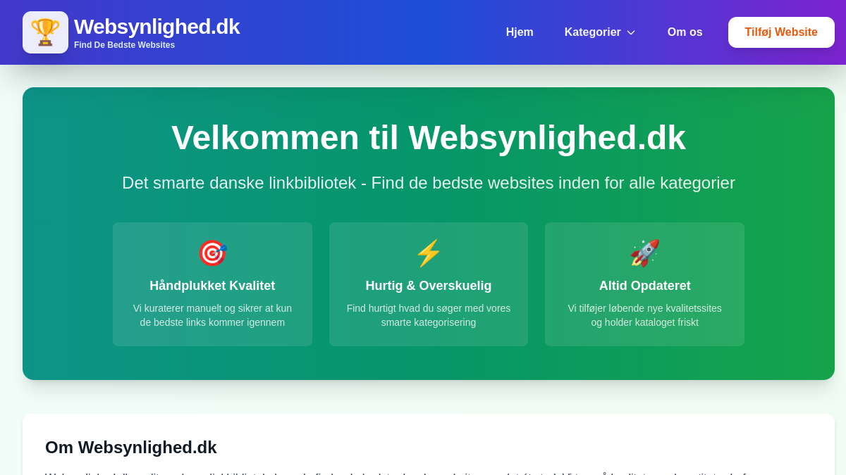 Screenshot af WebSynlighed.dk