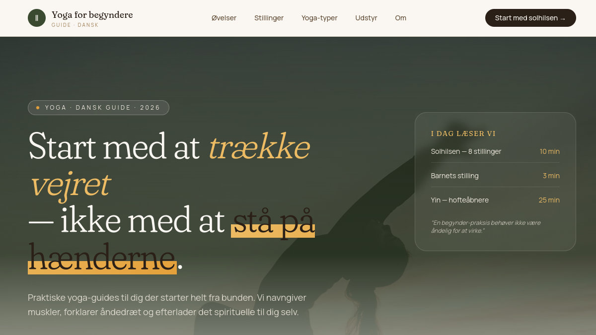 Yogaforbegyndere.dk - screenshot