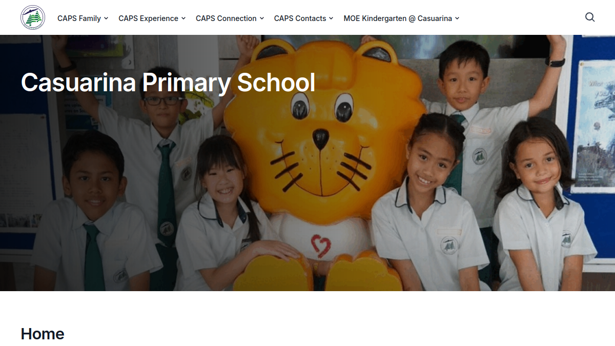 Current screenshot of casuarinapri.moe.edu.sg