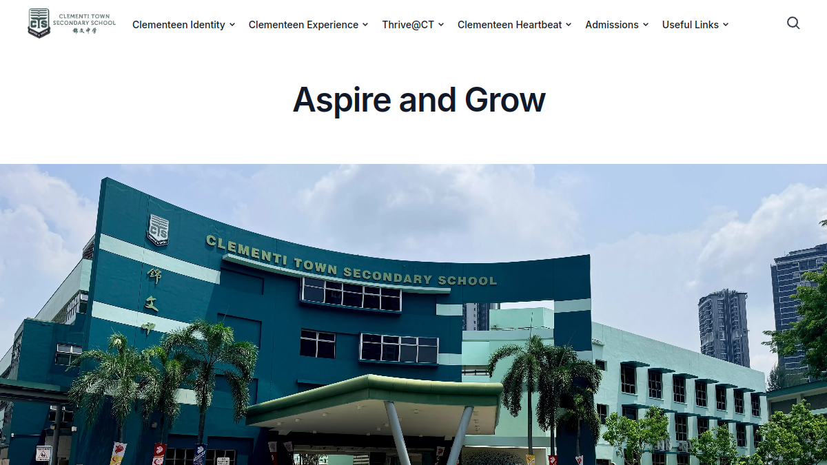 Current screenshot of clementitownsec.moe.edu.sg