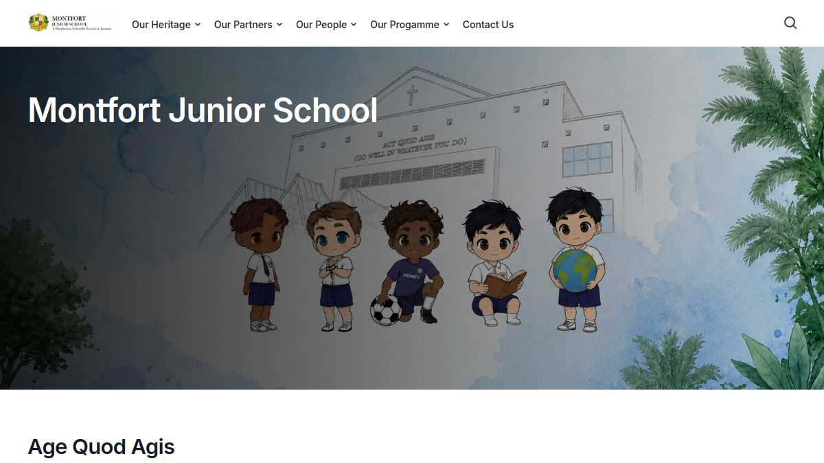 Current screenshot of montfortjunior.moe.edu.sg