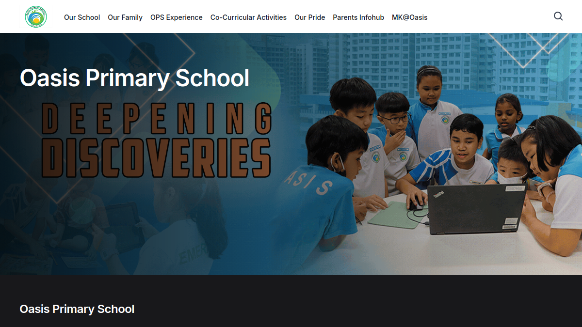 Current screenshot of oasispri.moe.edu.sg