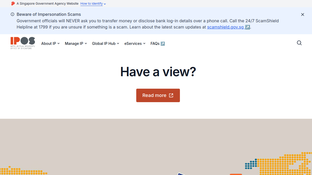Current screenshot of www.ipos.gov.sg