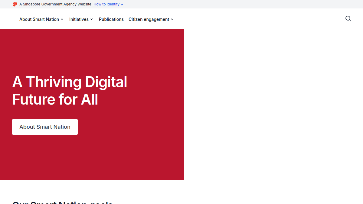 Current screenshot of www.smartnation.gov.sg