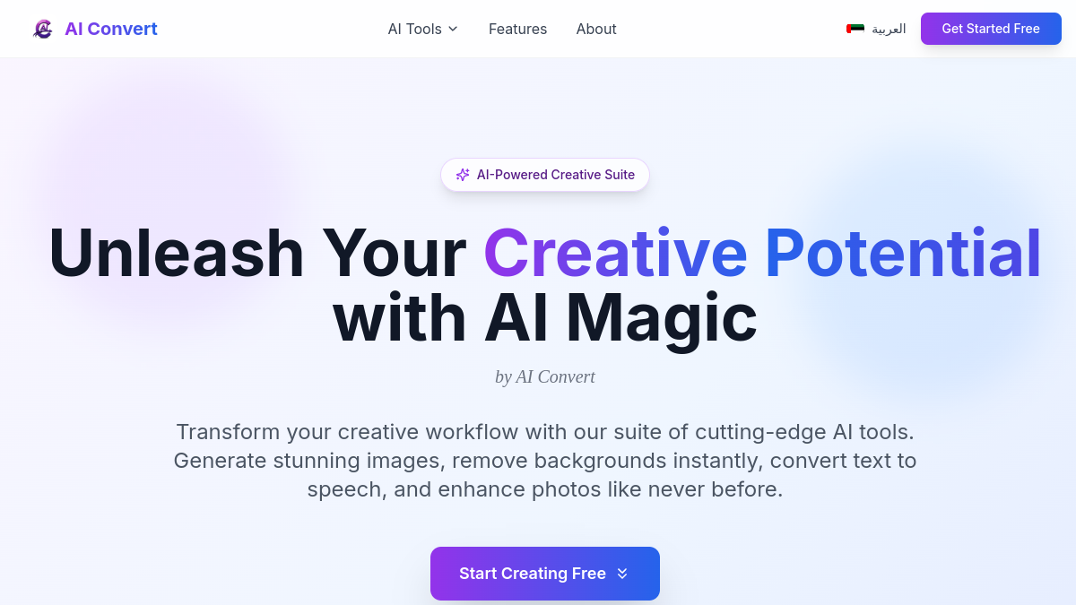 Artigen Pro AI ana sayfa görünümü