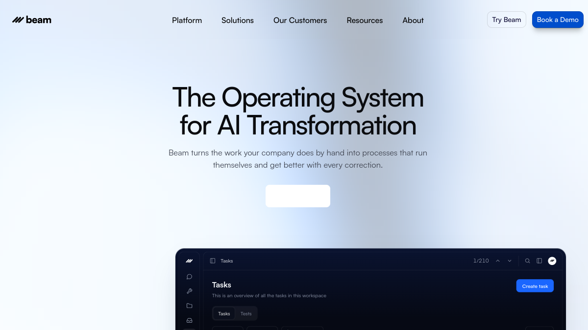 Placeholder for a Beam AI product screenshot