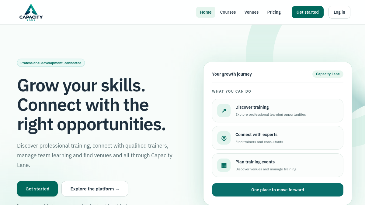 Capacity Lane homepage preview