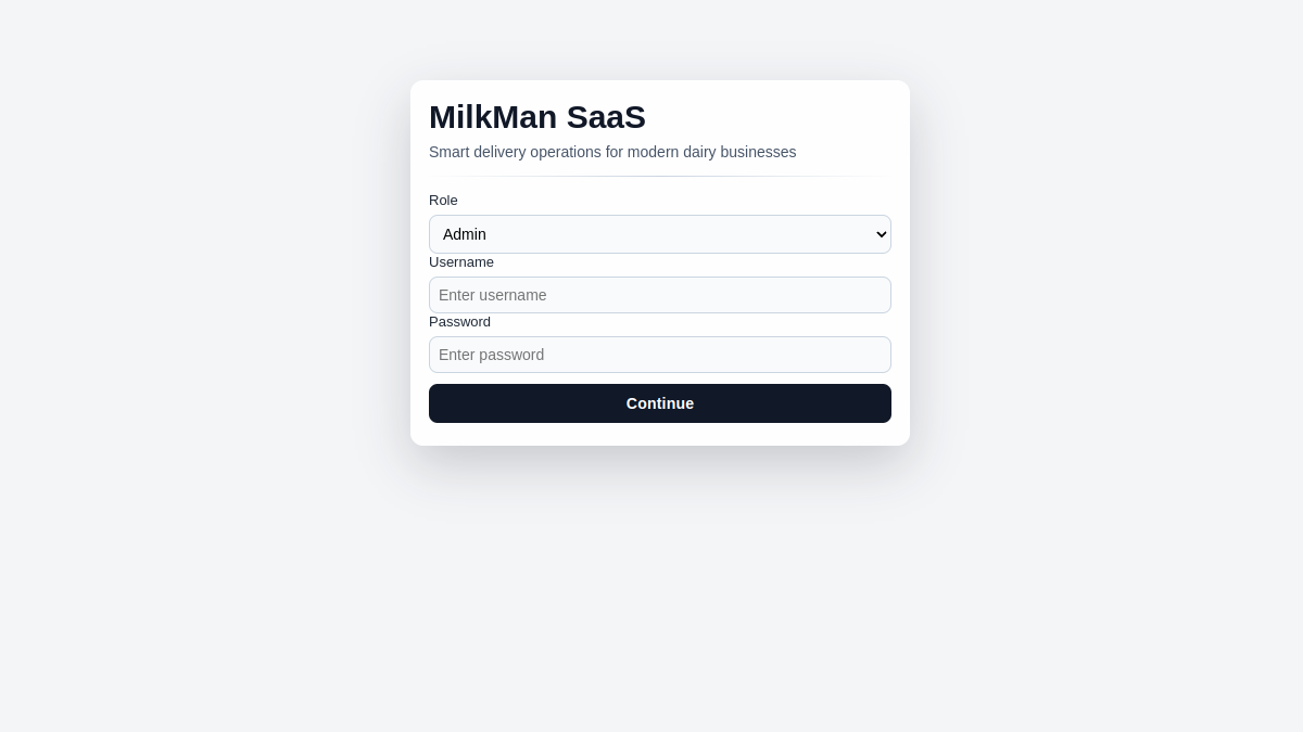 MilkMan DairyHisab SaaS dashboard screenshot