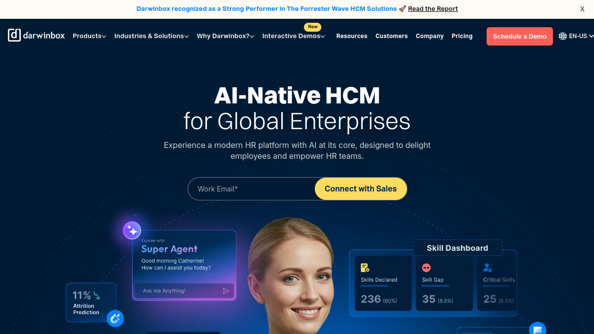 Darwinbox homepage screenshot