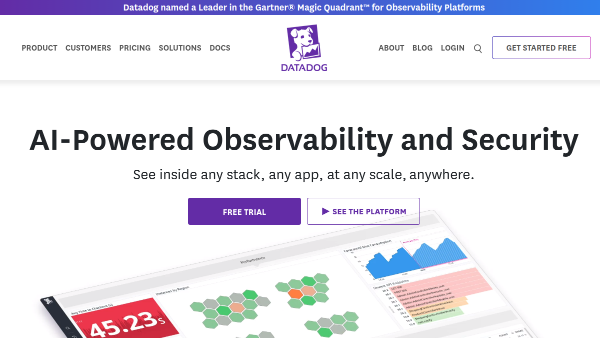 Datadog ana sayfa görünümü