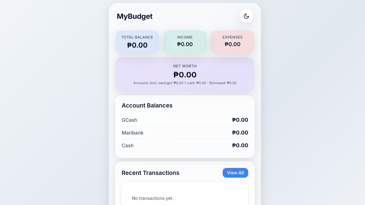 MyBudget-Finance live preview
