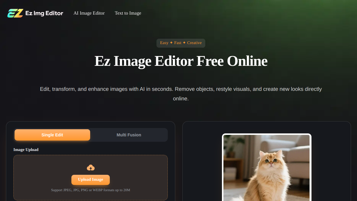 EzImgEditor ana sayfa görünümü