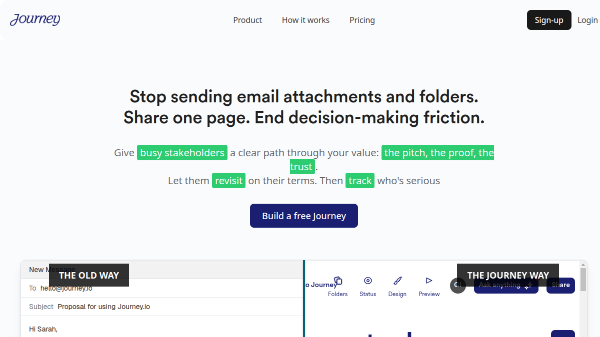 Journey.io ana sayfa görünümü