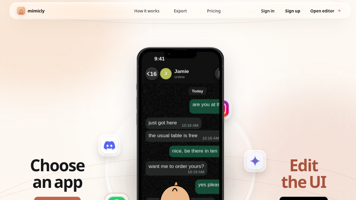 Mimicly - Chat & Social Mockup Studio