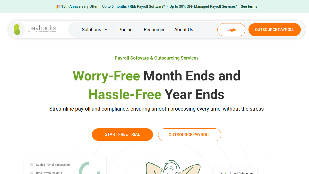 Paybooks homepage screenshot