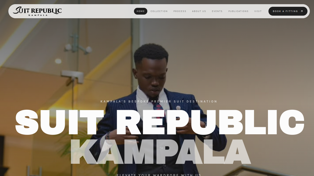 Suit Republic Kampala homepage preview