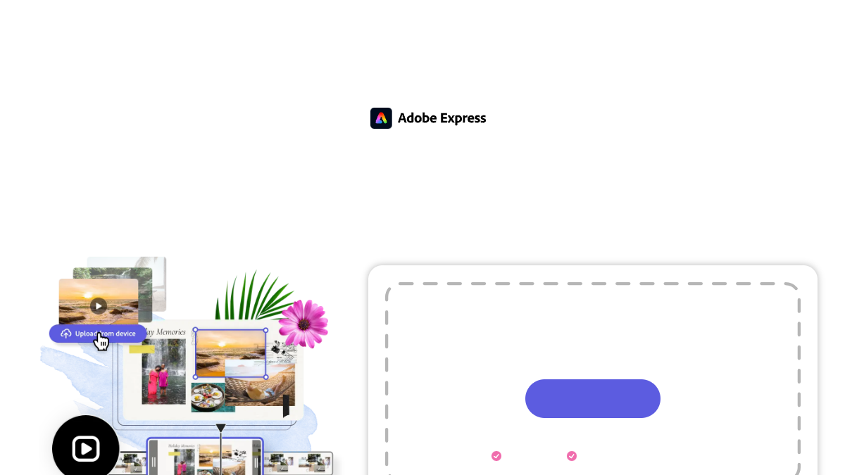 Adobe Express Video ana sayfa görünümü