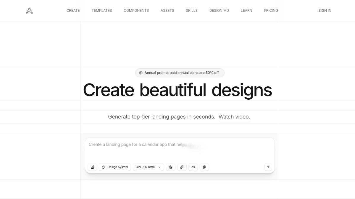 Aura.build — Live product homepage preview