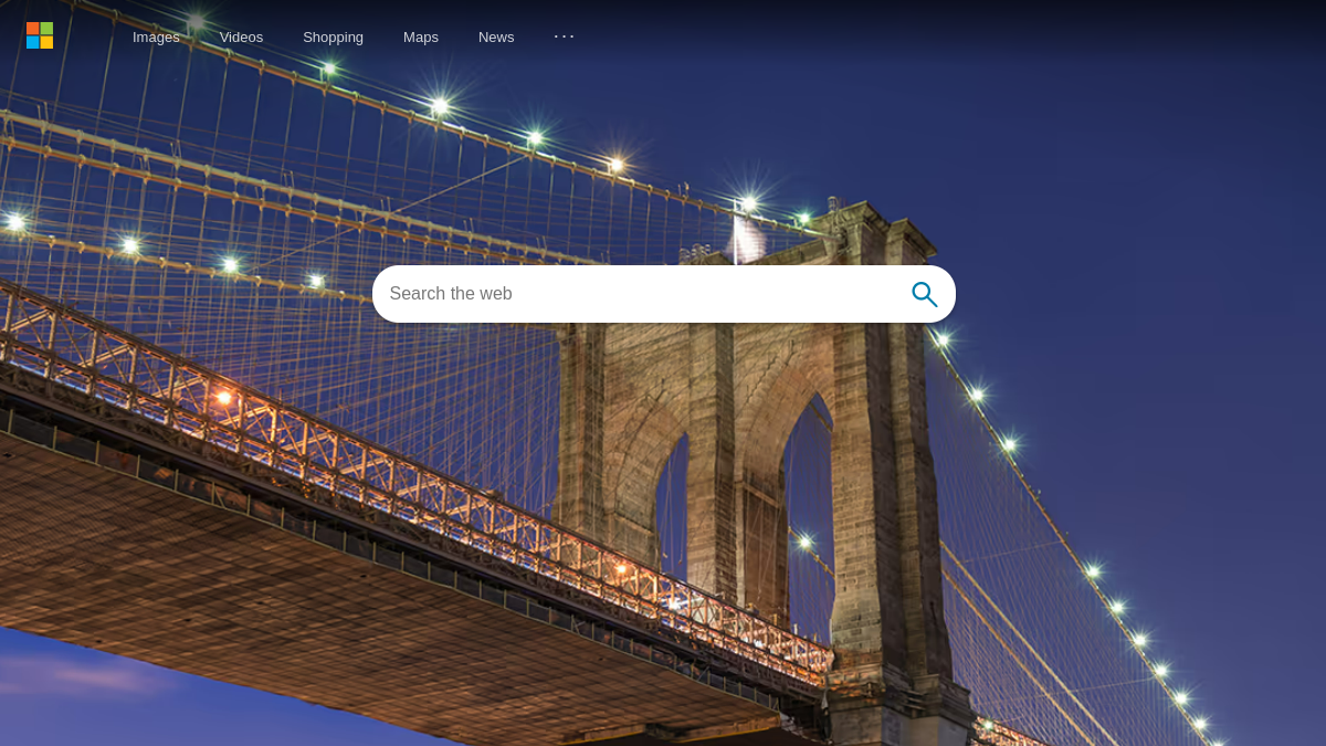 Microsoft Bing ana sayfa görünümü